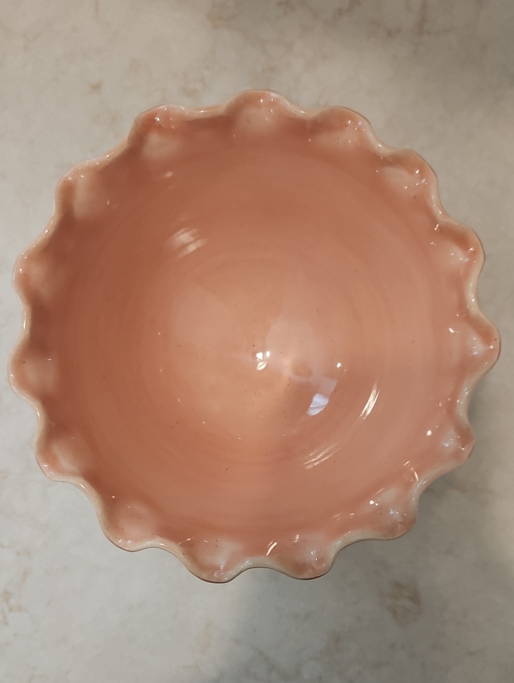 Pretty Pink Ruffled Bowl - Picture 5 of 7